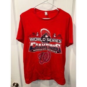Washington Nationals 2019 World Series Champions Red T Shirt Men's Size Medium